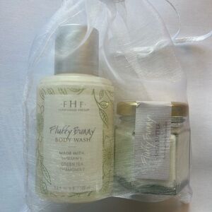 Fluffy Bunny Body Wash and Cream travel Set - White